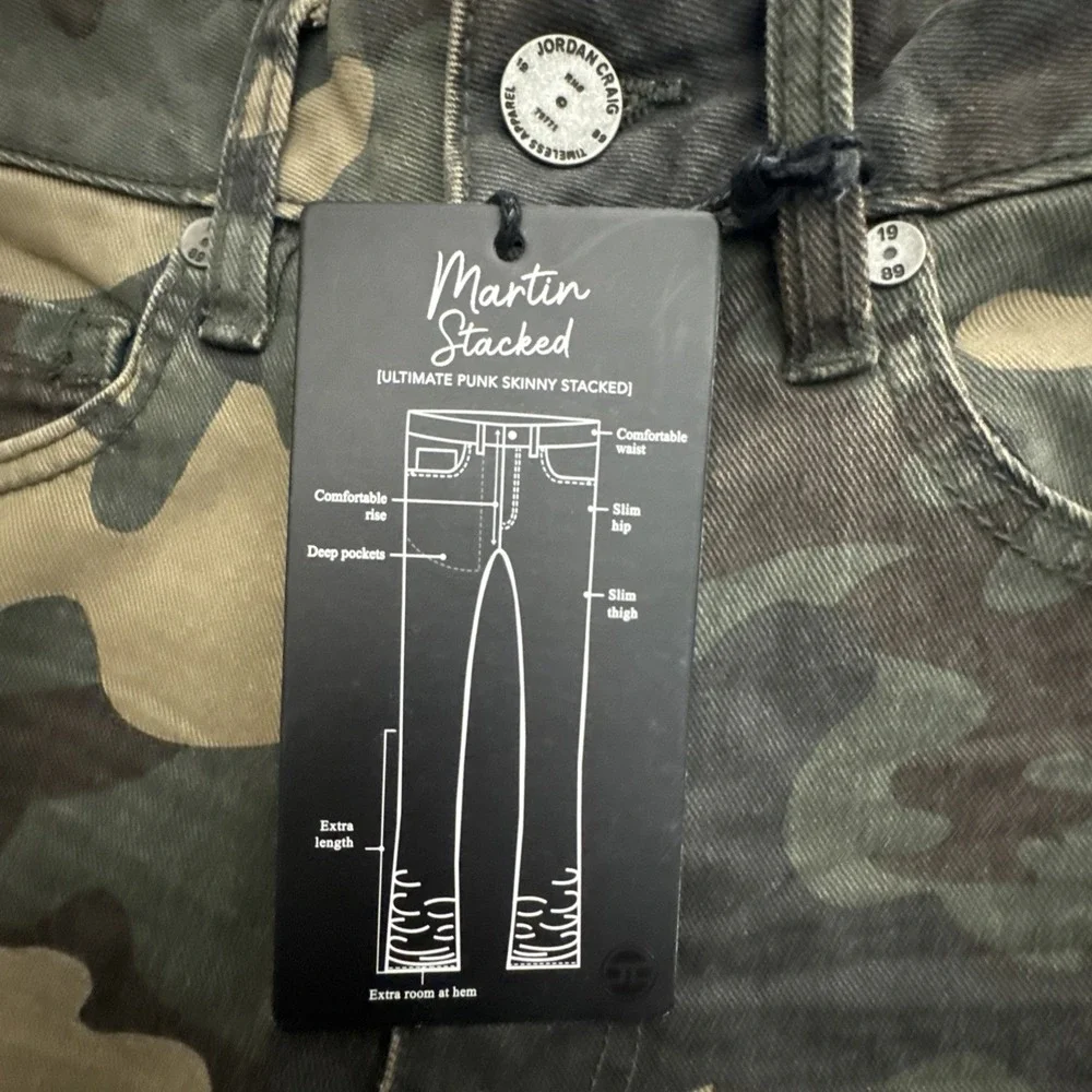 JORDAN CRAIG Mens Army Camo Jeans 30X39 Martin Stacked Ultimate Punk Skinny NWT